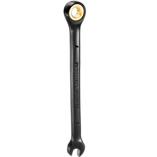 uxcell Ratchet Wrench, 7mm Metric Open End Wrench, 72 Teeth, CR-V Steel, 12-Point Nickel Plated Combination Ratchet Wrench for Fasteners, Nuts, Bolts
