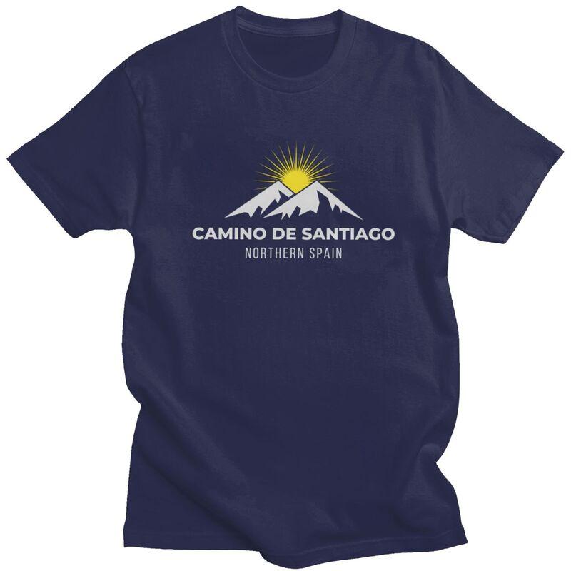 Custom Buen Camino De Santiago T Shirt for Men 100 Cotton Tshirt Leisure Tee Short Sleeve Tshirt Slim Fit Clothing Gift