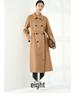 Women's Long Double-Faced 100% Pure Cashmere Ripple Coat with Horn Buttons for Autumn/Winter