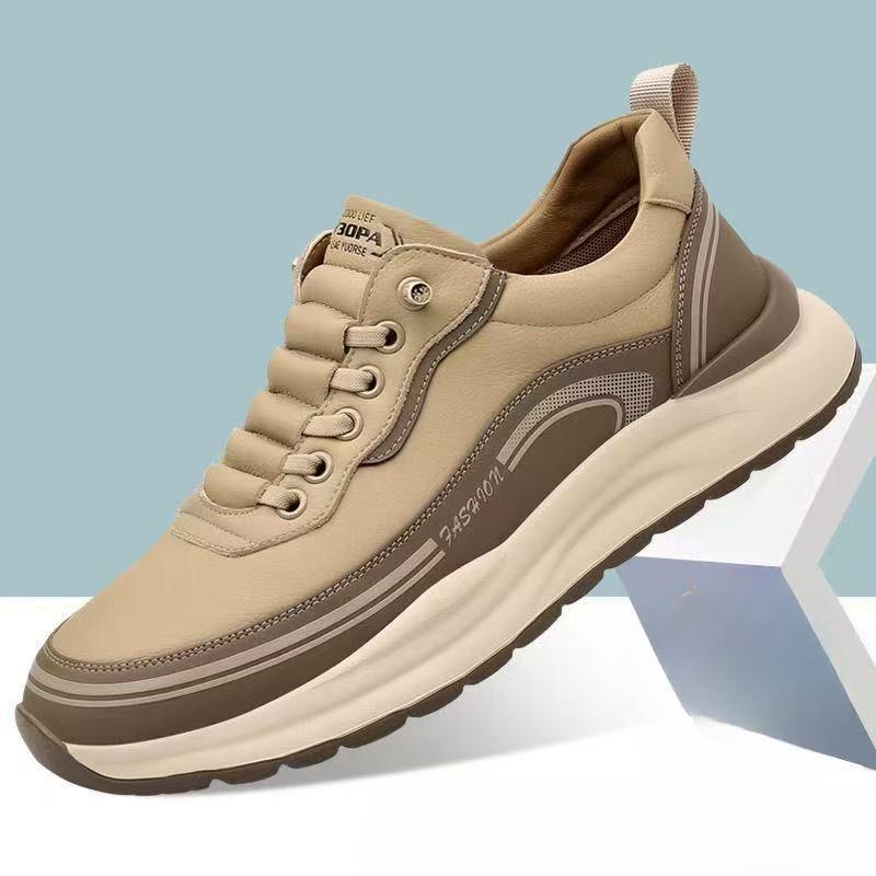 

Бренд Мужские Повседневные Туфли из ПУ Кожи Подошва из Сухожилия На Шнуровке Платформа Рабочие Туфли Низкий Верх Легкие Нескользящие Уличные Универсальные Вулканизированные Туфли 39 хаки