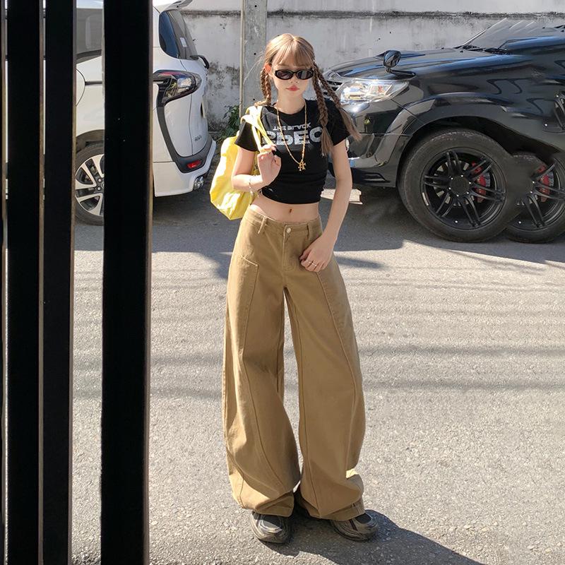 

Женские джинсы American Khaki Wide-Leg High Waist Jeans - весна-лето 2025 года, утягивающие, свободный крой XS