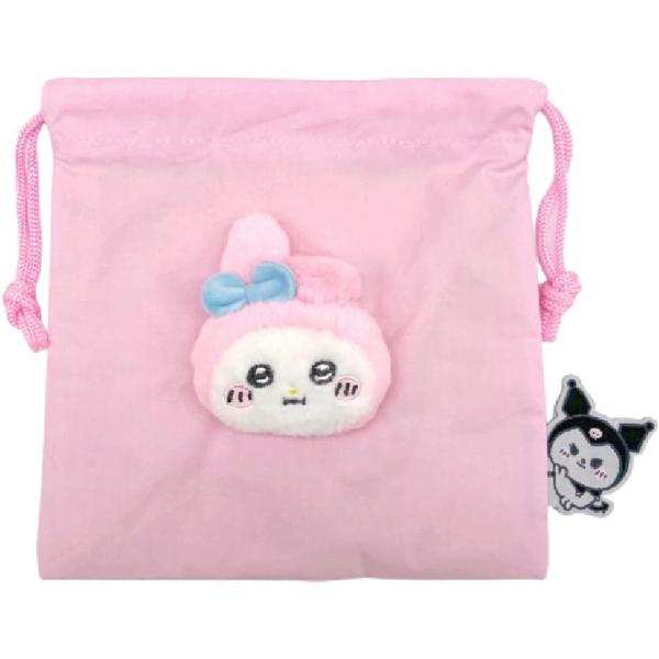 

Nagano x Sanrio Characters Boa Face Drawstring Pouch My Melody Nakajima Corporation Chii Kawa