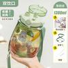 Large Capacity Sports Water Bottle With Straw Carry Strap - 1300ml To 1500ml PC BPA-Free Leakproof Cup Students Gym