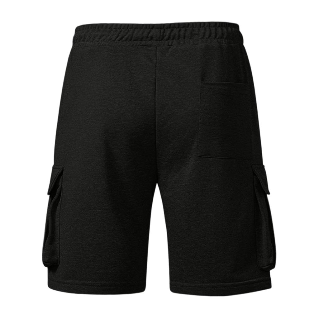 Men Casual Loose Fit Jogger Shorts with Elastic Waist Drawstring and Multiple Pockets for Daily Wear and Sports