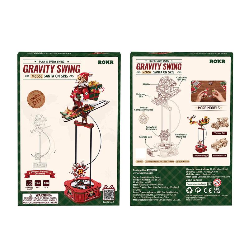 ROKR Gravity Swing Model Building Kit 3D Wooden Puzzle Kit Santa On Sleigh Kit Ocean Fisher Kit Best Gifts for Adults T