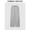 UR2026 Gray Spliced Wide-Leg Pants