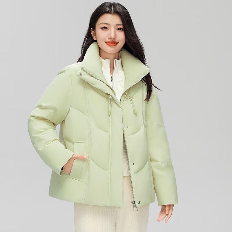 

Women s Short Down Jacket with Stand Collar & Chinese Knot Buttons FXYL6880 S