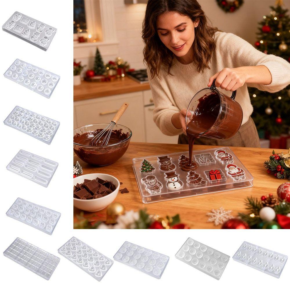 Easy Clean Polycarbonate Chocolate Mold Clear Durable Confectionery Mould Reusable Baking Baking Tool Kitchen Supplis