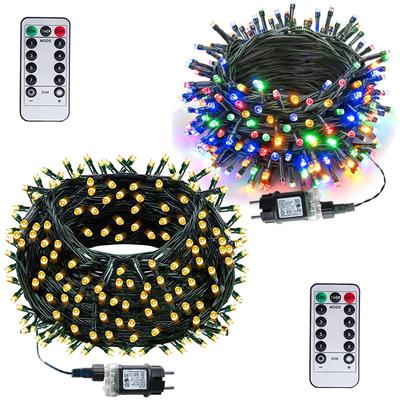 10m-100m Lichterketten LED Fernbedienung Lichterkette Weihnachtsgirlande für Outdoor Garten Party Neujahr Terrasse Straßenbaum Dekoration