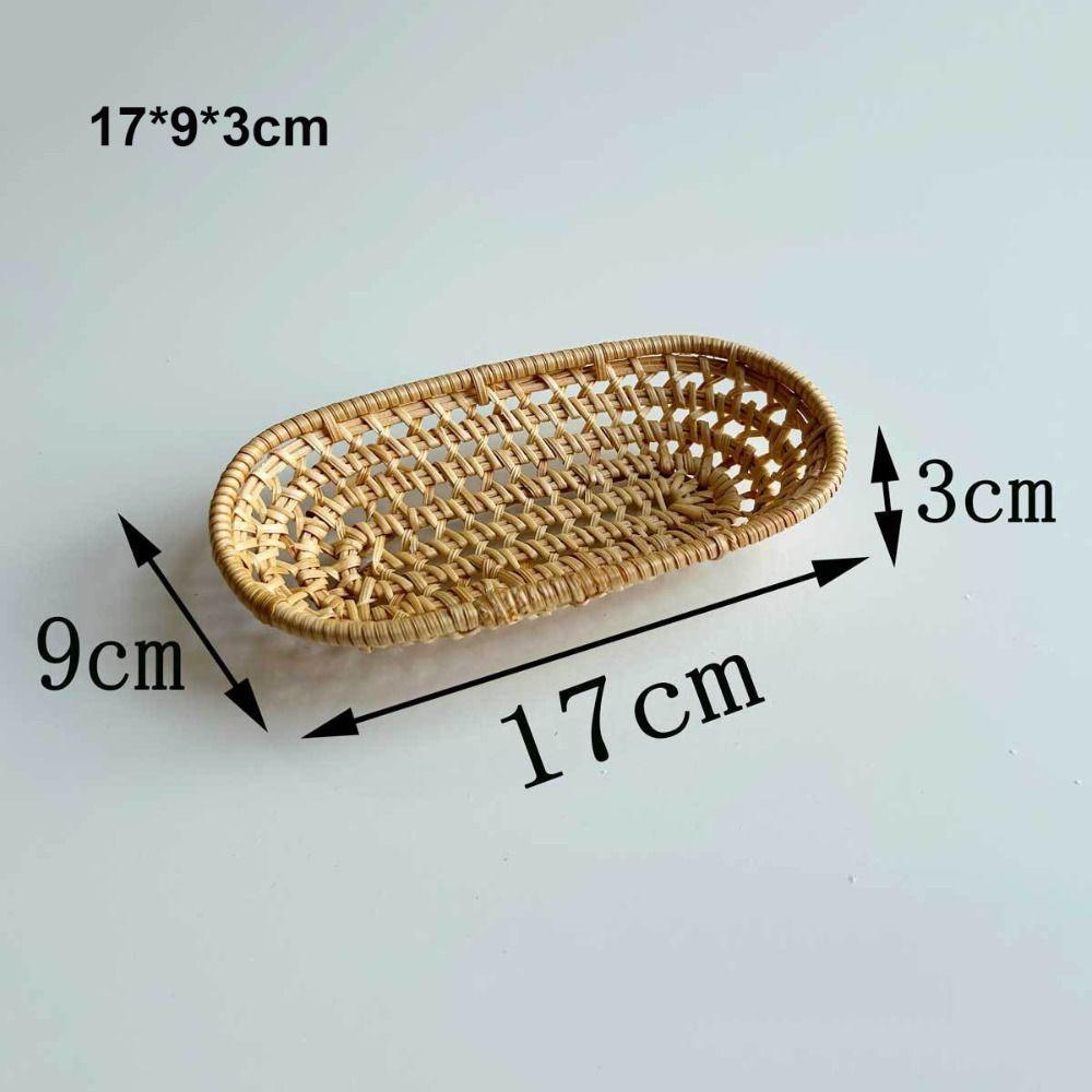 Hardness Rattan Wicker Woven Serving Baskets Rattan Basket  Restaurant Serving Tabletop Display