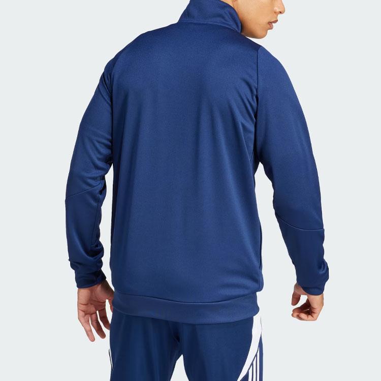 Adidas Tiro 24 Training Jacket Color Block Long Sleeve Retro Sports Stand Collar Jacket Men jackets Navy-Blue IR7498