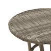 3 Piece Bistro Set with Cushions Grey Poly Rattan