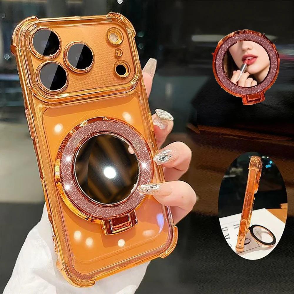 Luxury Glitter Mirror Bracket Magnetic Case For Honor 400 PRO LITE MAGIC 7 X7D X9D X8C X8B X8A X9B X7A X6C X9A X6A X8 X5B X5C