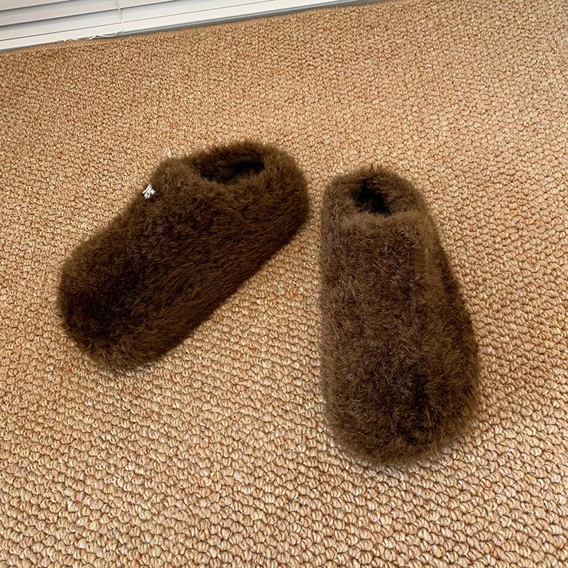 

Суперпопулярные тапочки интернет-знаменитости, красивые пушистые тапочки, женские, 2025, новая осенняя модная модель, с высоким чувством, трендовые хлопковые тапочки из овечьей шерсти 40 коричневый