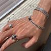 Thai silver graffiti bracelet female ins niche design cold wind Japan and Korea ·