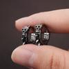 Vintage Stainless Steel Black Skull Huggie Earrings Punk Hip Hop Skull Hoop Earring for Men Trend Charm Women Ear Jewelry Gifts