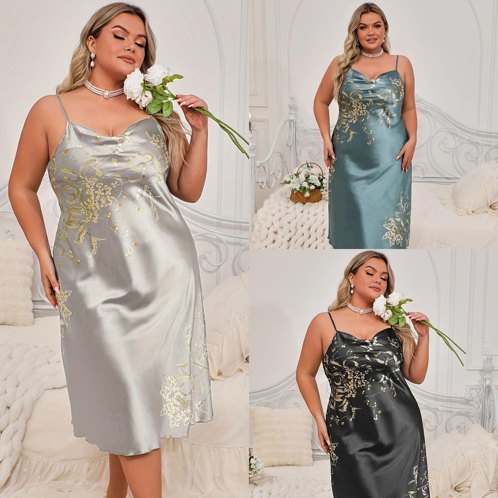 Damska Odzież Domowa Plus Size Seksowny Szlafrok Casualowa Wygodna Bielizna Nocna