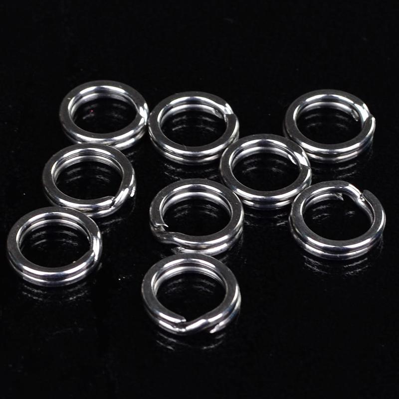 100pcs/Set 3#-8# Fishing Split Rings Double-Loop SS Lures Tackle Connectors Tool