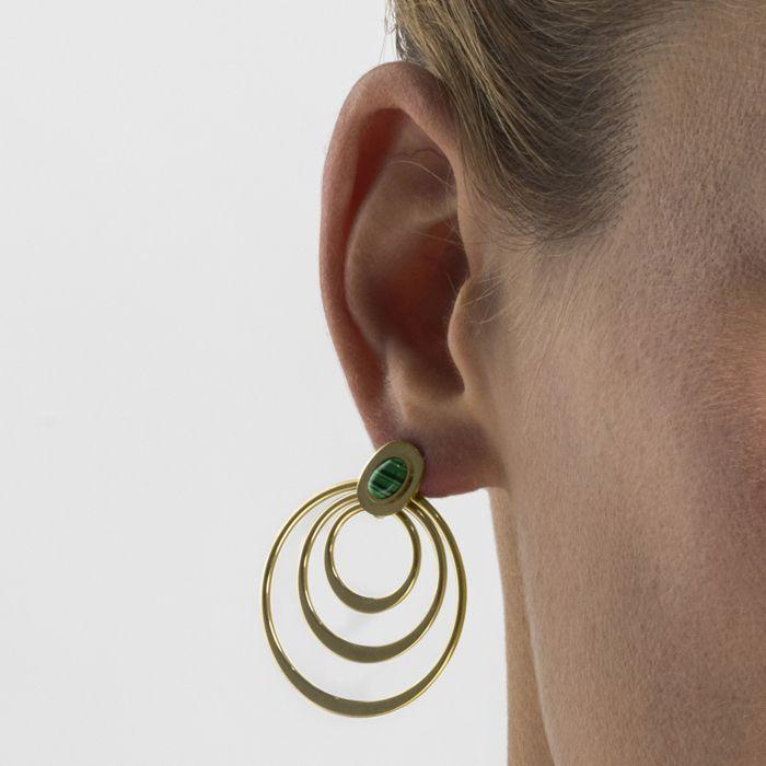 Boucles d'oreilles Luxenter avec Malachite finition or 18k - Hask
