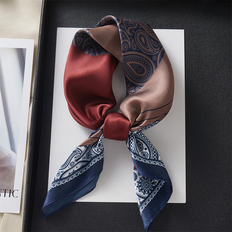 Spring new cashew nut 100% mulberry silk scarf women s satin silk 70 square scarf spring and summer scarf silk scarf 68*68cm