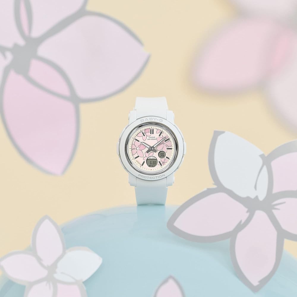 Casio Baby-G BGA-290FL-7AJF Women's White Watch Water Resistant Stylish Design