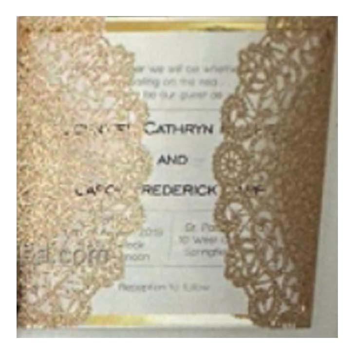 European Glitter Powder Wedding & Engagement Invitation Card with Envelope