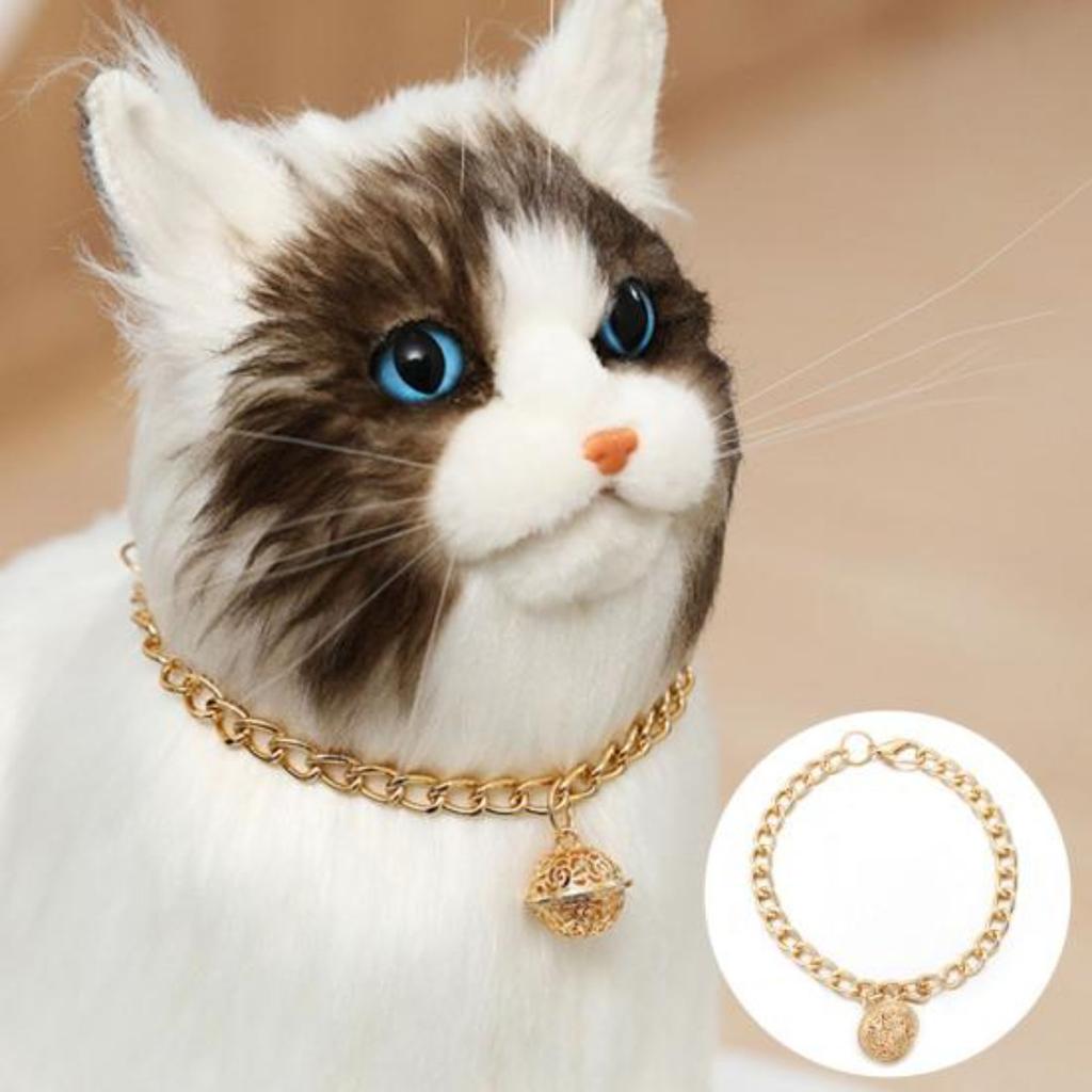 Adjustable Dog Cat Chain Collar with Bell Exquisite Fashionable Pet Jewelry Pet Accessories