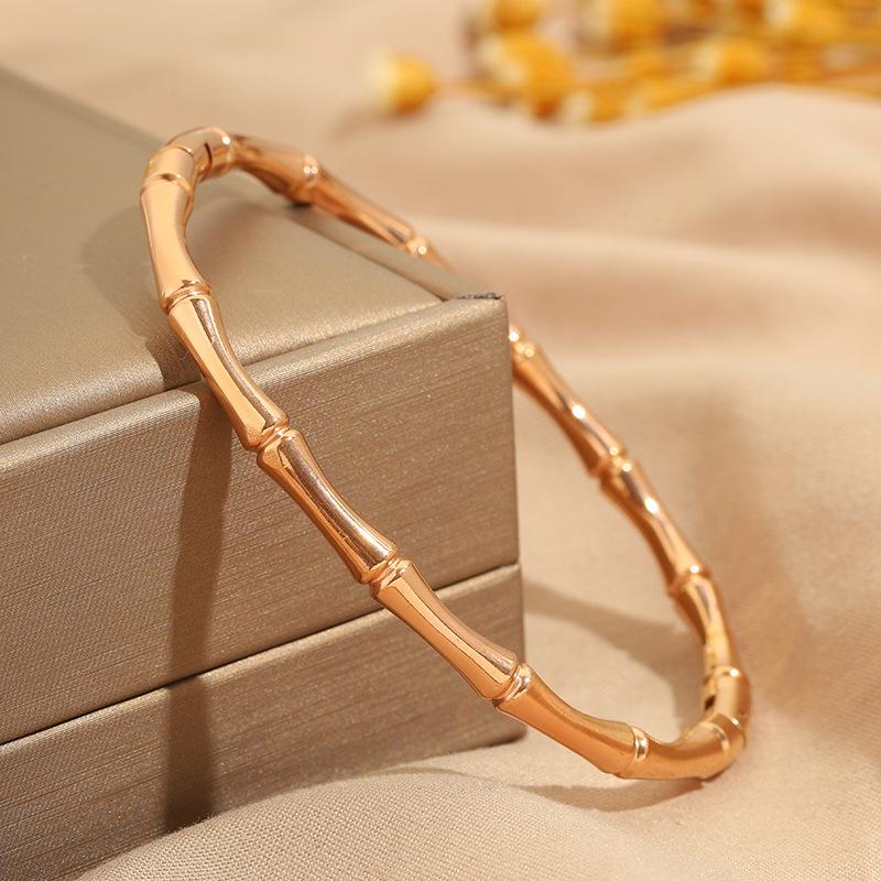 Titanium Steel Bracelet, Simple Bamboo Bracelet, High-end and Versatile Bracelet for Girls 18CM