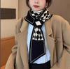 New 130x13cm Flower Korean Version Small Women Scarf Versatile For Autumn Winter, Warm Scarves Angled Party Gift