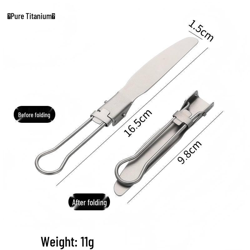 Liang Sheng Ultra-light Titanium Folding Cutlery Set: Spoon, Fork, Chopsticks for Camping, Picnic, Travel, and Hiking.