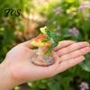 Durable Resin Ornaments for Miniature Gardens Frog on Mushrooms Figurine, DIY Micro Landscape Bonsai Ornament, Small Decorative Accents Potted Plants