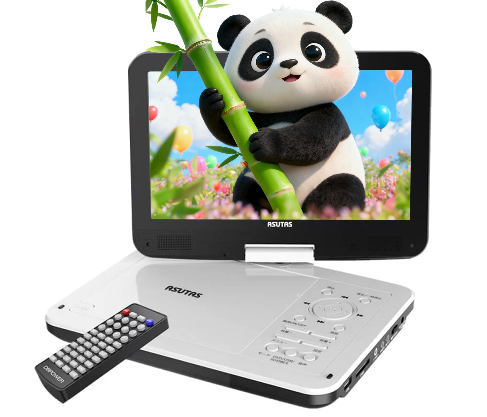 

ASUTAS Portable DVD DVD 5 Hours Continuous Region Resume TV SD not [New Model] Player, 12.5-inch Player, Portable, 10.5-inch LCD, Playback, Free, білий