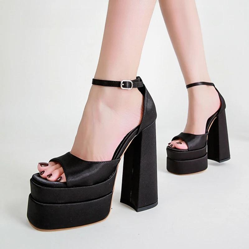 Fashion Women's Shoes Summer Mary Jane High Heel Pumps Fashion Waterproof Round Head Sandals for Women Footwear Brand High Quality Shoes