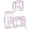 3 Piece Bathroom Furniture Set In Smoked Oak Wood Based Material