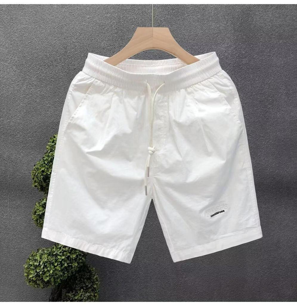 Men's Breathable Washed Cotton Summer Shorts - Loose, Straight, Versatile for Beach