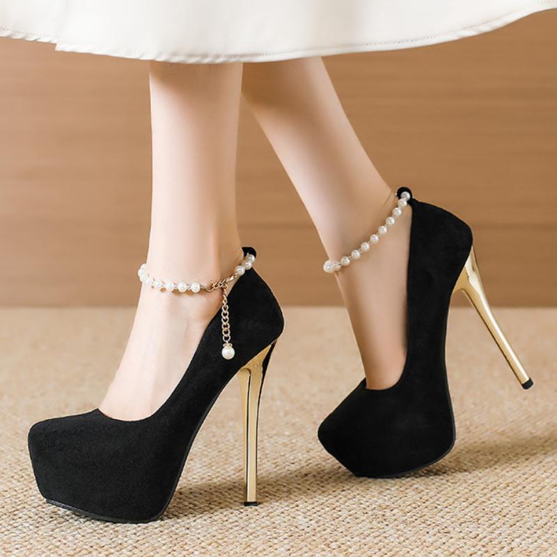 Modne Wiosenne Damskie Szpilki Modne Platforma Okrągły Nosek Płytkie Slingback Wysokie Obcasy Buty do Pole Dance Damskie Imprezowe Szpilki Zapatos