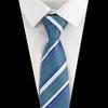 Men's Fashion Tie 7.5cm Tie Sage Green Orange Stripes Ties Business Meeting Suit Wedding Party Office Tie Men's Gift  Accessorie