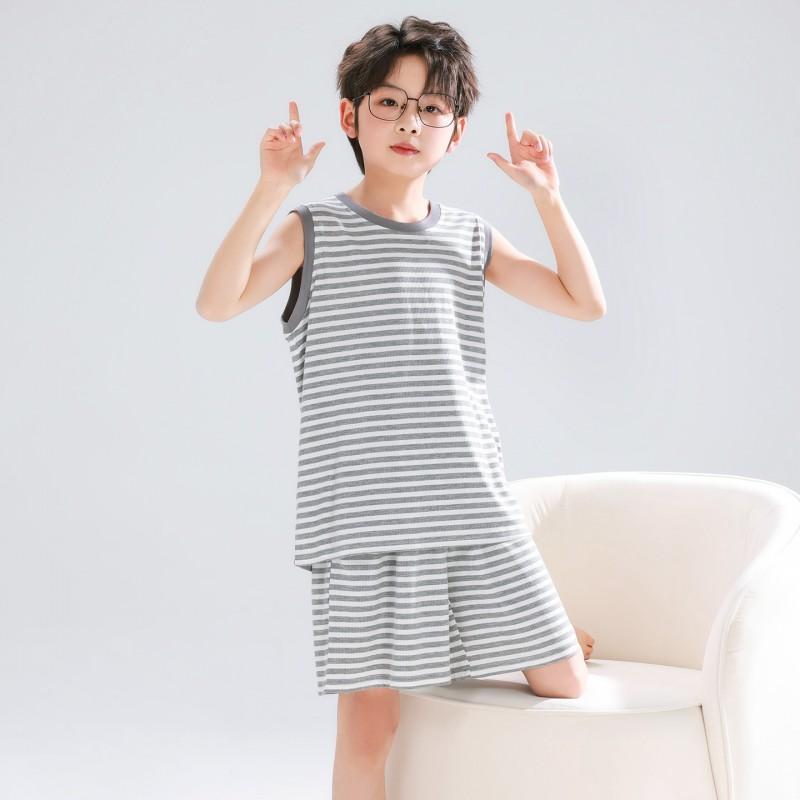 Boys Sleeveless Modal Pajama Set Lightweight Cartoon Print Home Wear Teens