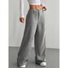 Corduroy-Textured Women's High-Waisted Wide-Leg Pants | Relaxed Fit, Side Pockets & All-Season Comfort, Machine Washable Beige Trousers