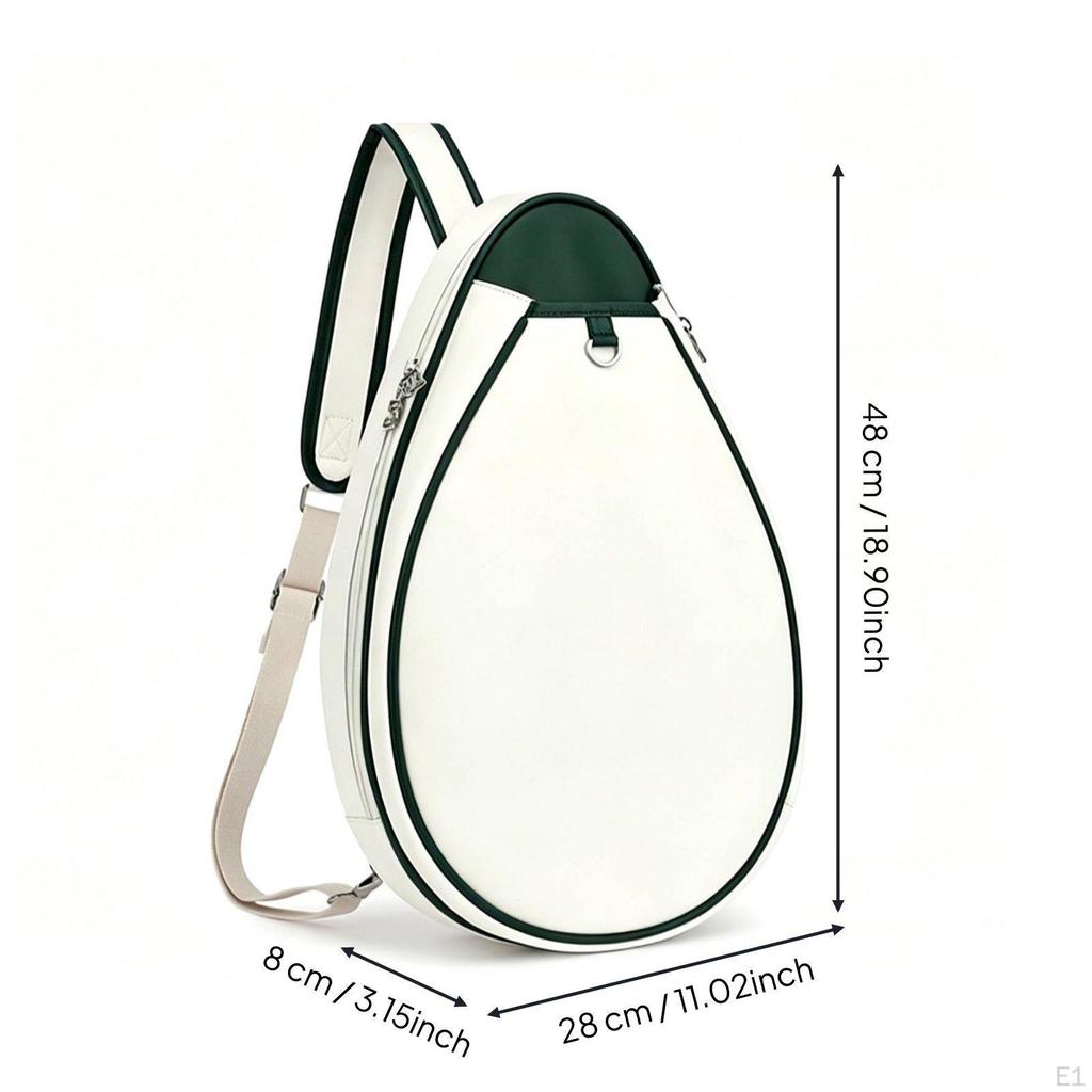 Tennis Racket Backpack Large Capacity Badminton Shoulder Bag PU Leather Sports Gear for Kids,