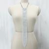 Narrow Crystal Rhinestone Neck Tie Soft Glitter Cravat Shiny Metal Sequin Necktie  Party