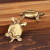 Vintage Metal Tortoise Statue Retro Brass Animal Sculpture Tea Pet Craft Ornament for Home Office Desktop Art Decoration