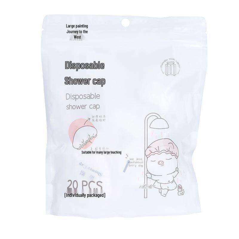 Yijie 20-Pack Waterproof Disposable Shower Caps for Adults, Individually Wrapped - Ideal for Bathing and Hair Dyeing (Model 9171)