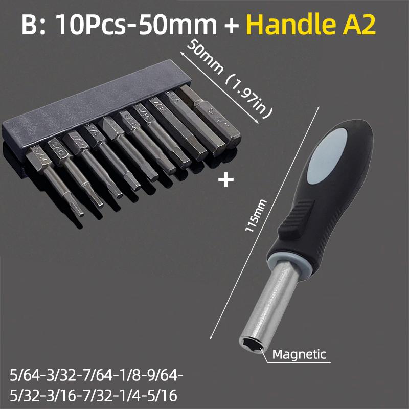 Imperial 50mm Hex Head Allen Wrench Screwdriver Bits Magnetic 5/64-5/16 Screw Driver Drill Bit Set Ratchet Wrench Hand Tools