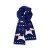 New Japanese Style Cute Puppy Navy Blue Knitted Scarf for Women To Keep Warm in Winter and Versatile for Student Couples Woolen Scarf