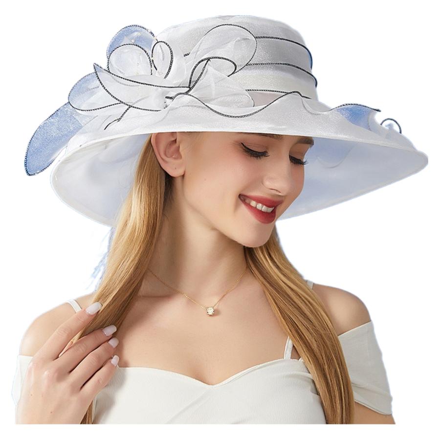 Элегантная женская шляпа-дерби из органзы, с темпераментом знатной дамы, идеально подходит для Кентукки Дерби, чаепитий, свадебных/церковных мероприятий белый
