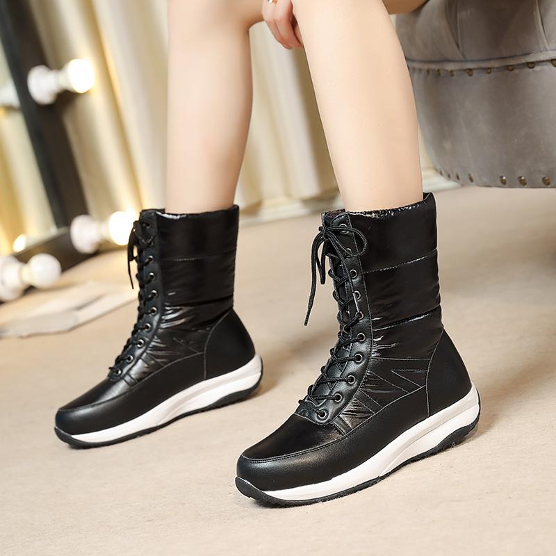 Dámské sněhule zimní teplé a pohodlné protiskluzové boty s dlouhým vlasem velká velikost ležérní bavlněné boty