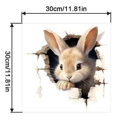 Adesivi Murali Cartone Animato 3D Coniglio Adesivi Autoadesivi Aula Scolastica Camera da Letto Soggiorno Sala da Pranzo Cucina Bagno Decor