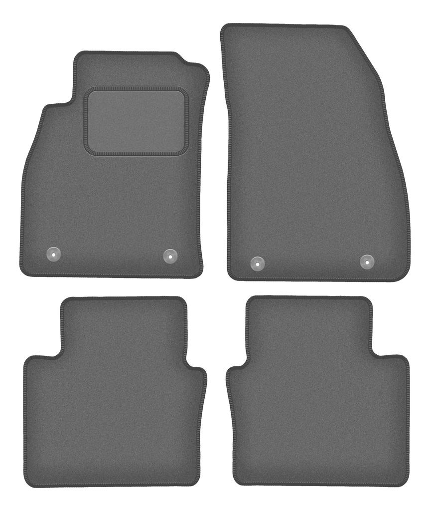 Velour graphite car mats for: Saab 9-5 II NG sedan, station wagon, liftback, hatchback (2010-2012)
