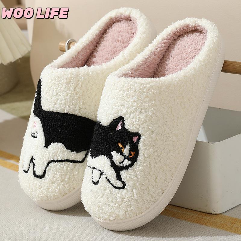 New Autumn and Winter Men's and Women's Cute Cartoon Cotton Slippers Home Indoor Non-slip Cotton Slippers